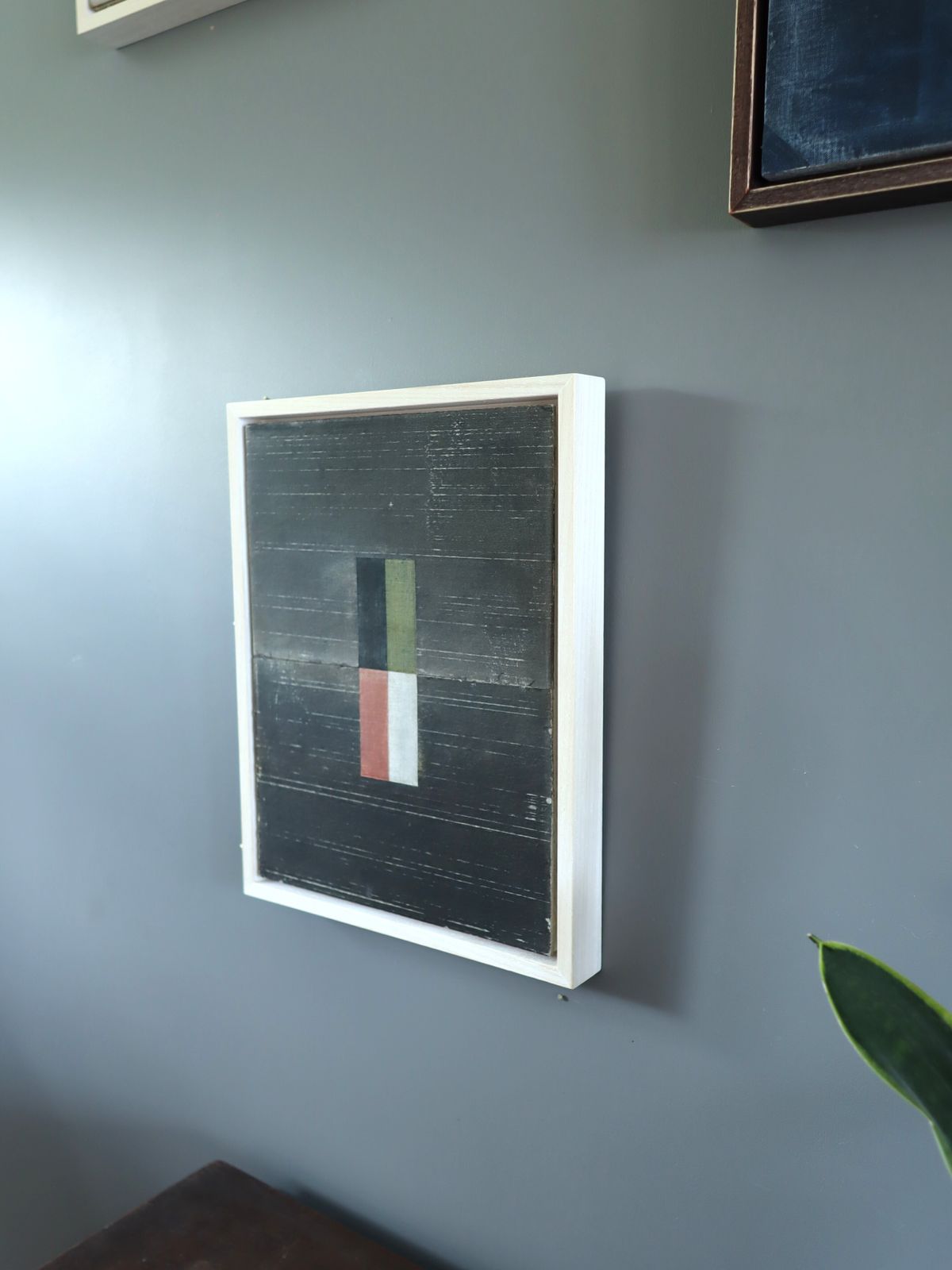 Geometric Collage In Dark Brown, Mixed Media On Wooden Panel, 2026 photo Art