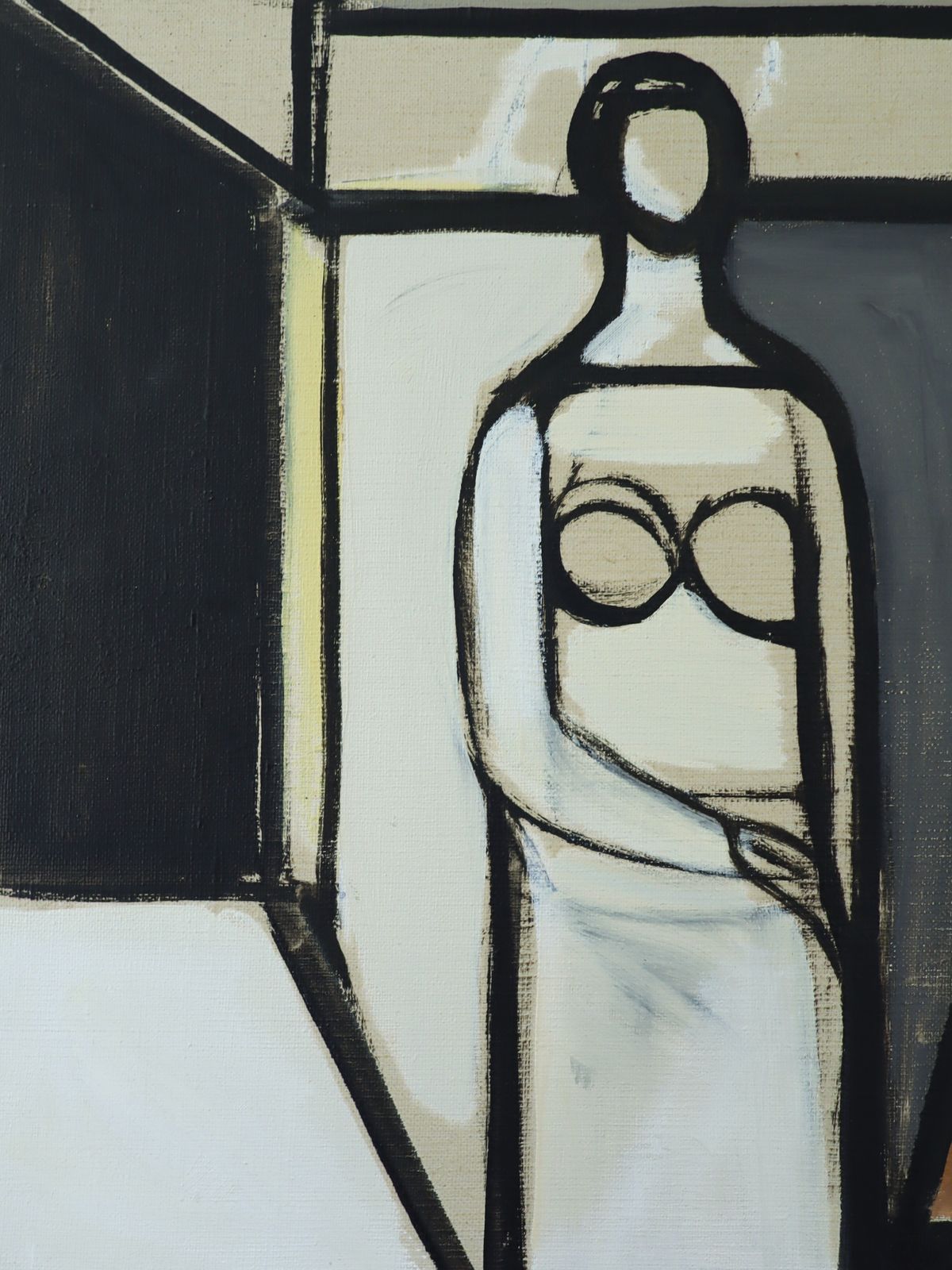 Art Figure In Constructed Room Oil Painting photo