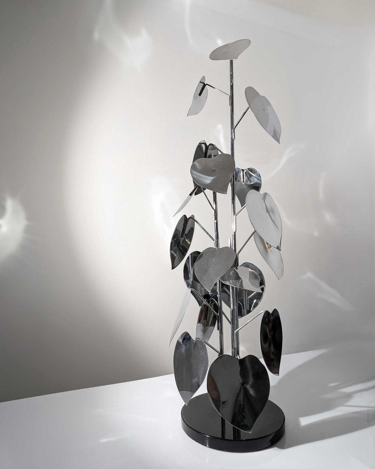 Standing Sculpture With Chrome Leaves And Circular Base, 1970s photo 2264.0