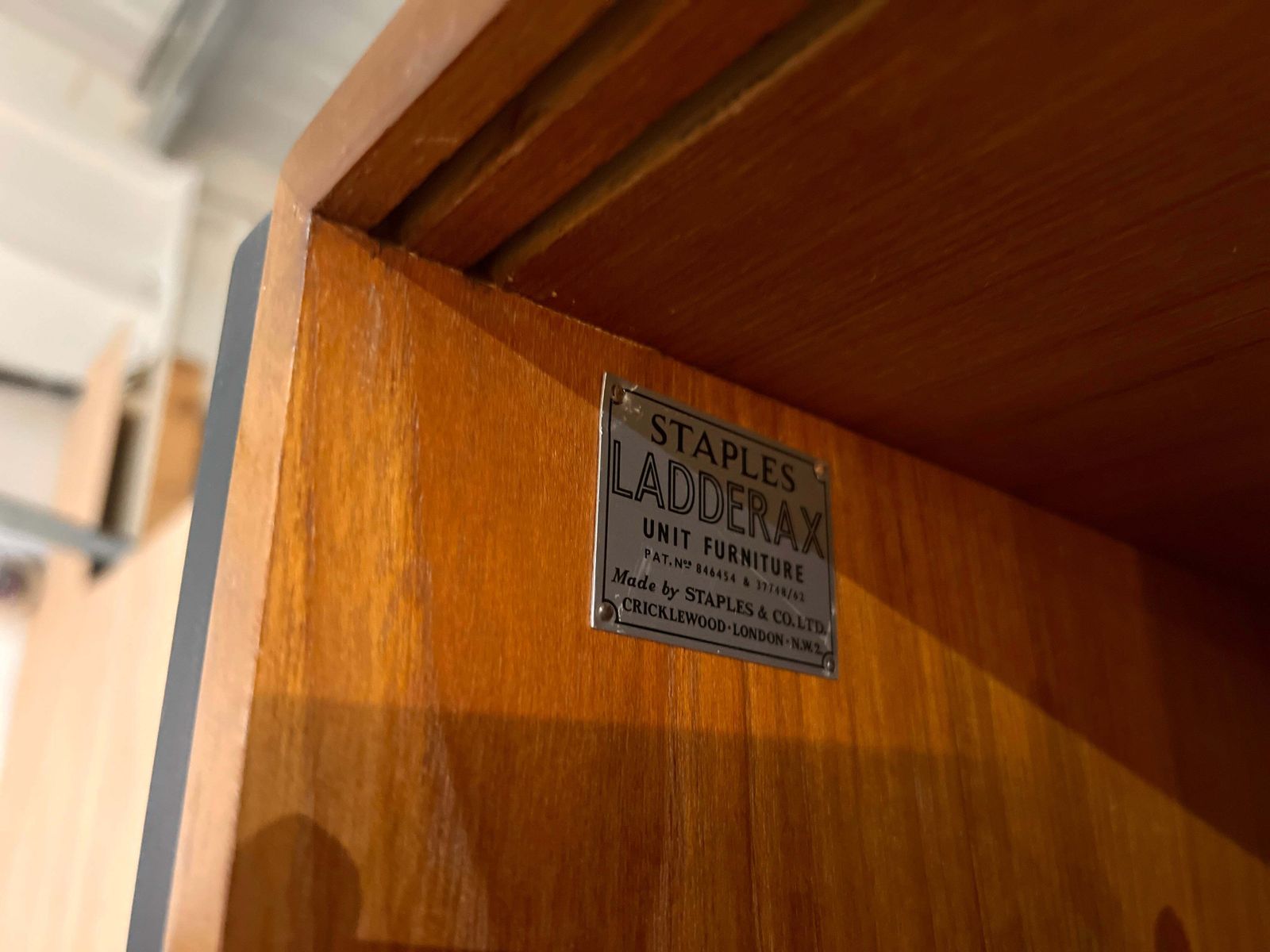 Staples Teak Ladderax Wall System, Three Bays With Cabinets And Shelves photo 1495.0
