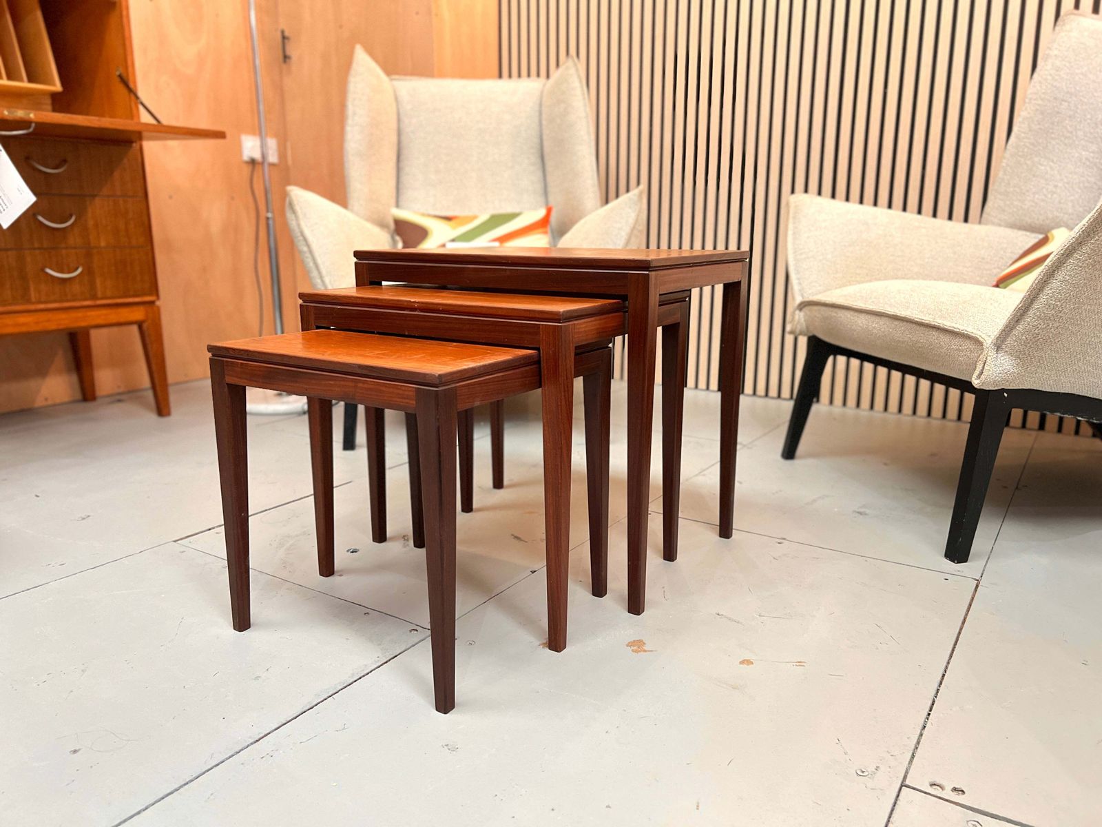 Richard Hornby For Fyne Lady, Set Of 3 Afromosia Nest Of Tables photo furniture