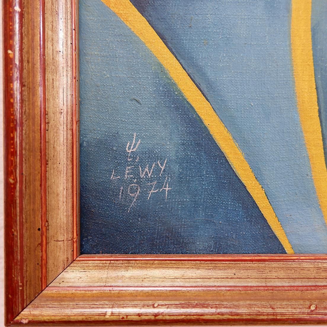 Walter Lewy 1905 1995 Surrealist Scene   Signed And Dated 1974. photo for sale