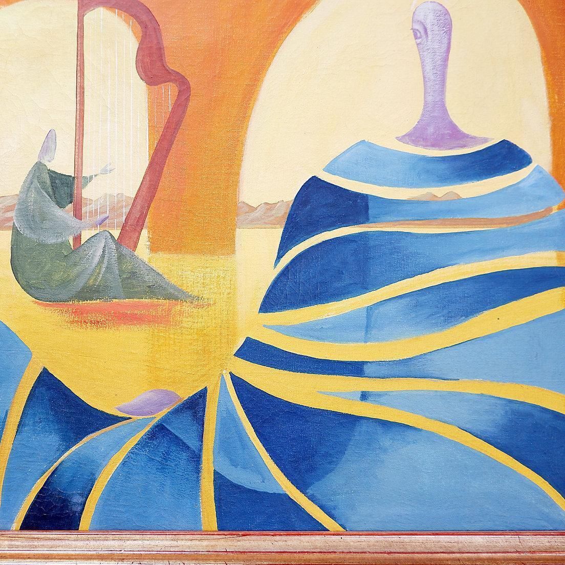 Walter Lewy 1905 1995 Surrealist Scene   Signed And Dated 1974. photo Art