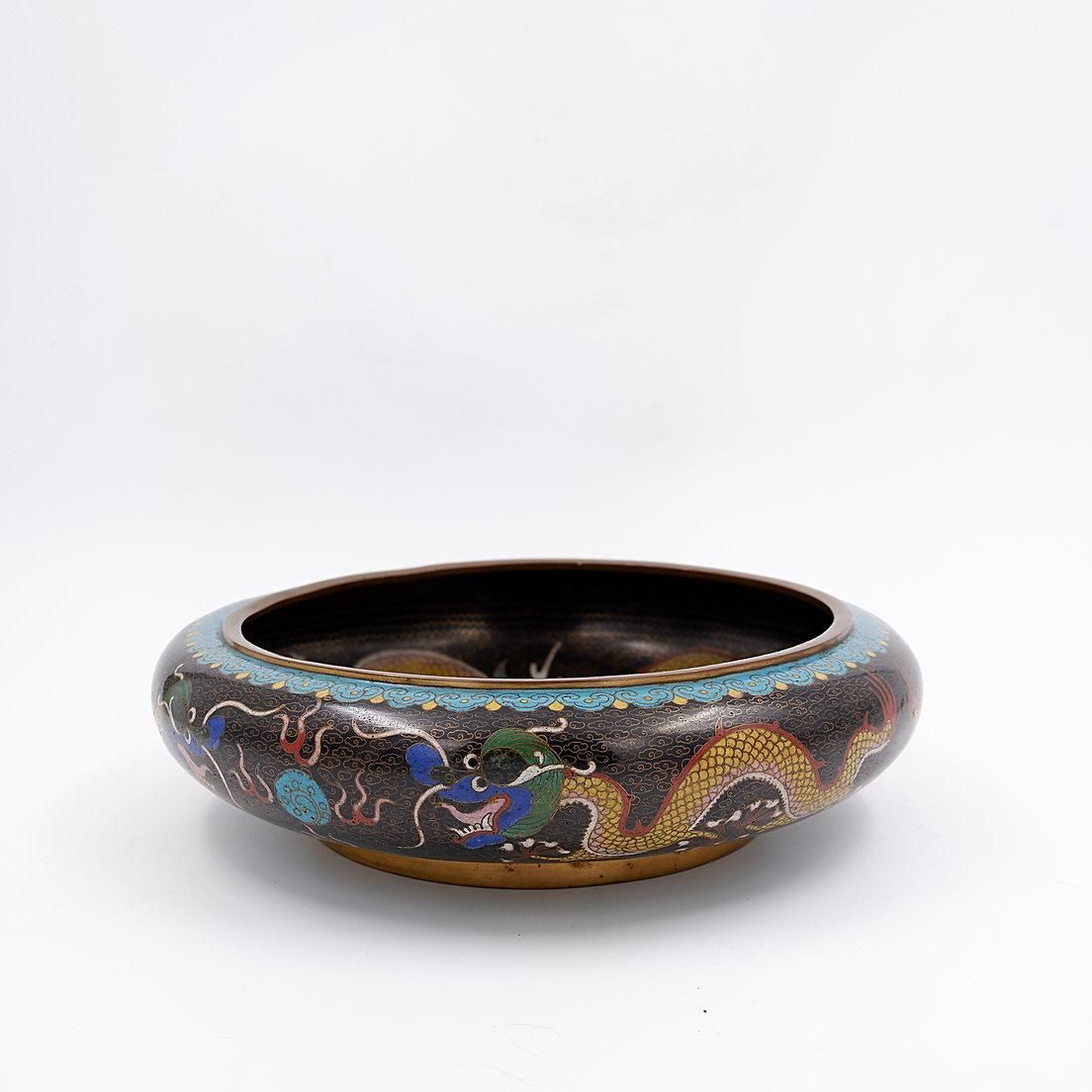 Line Cloisonné Cup With Dragons, Sig. Zhengde, China, 1920s/30s. photo Home Decor