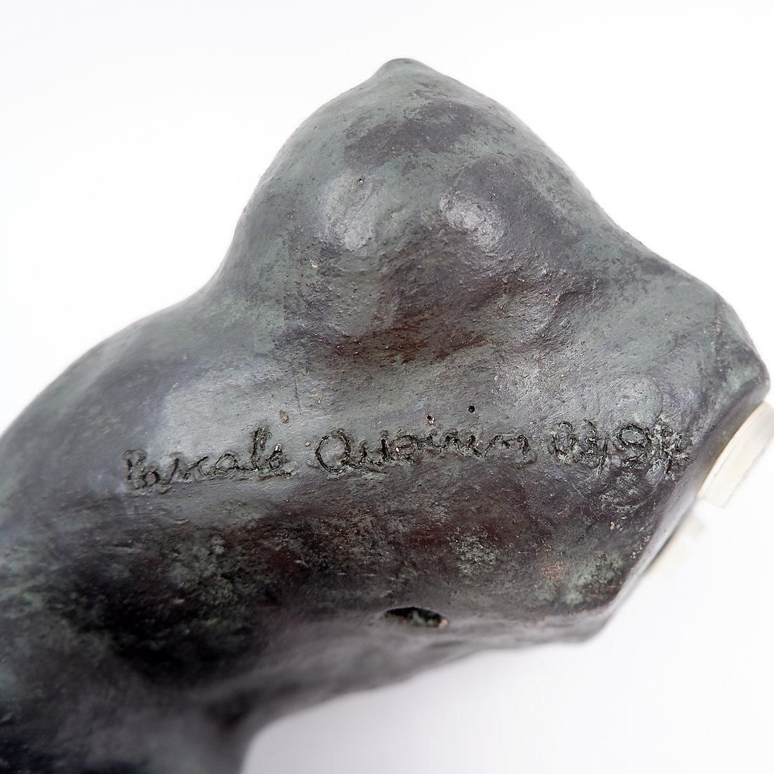 Bronze Colored Terracotta Nude Sculpture   Signed Pascale Quoirin And Dated photo 603.0