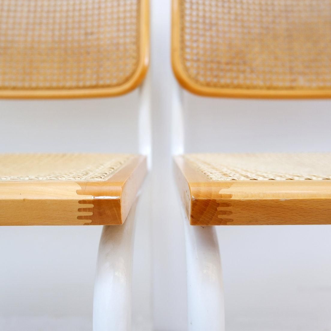 Mid Century Modern Set Of 4 Italian Cane Chairs In The Style Of Marcel Breuer photo furniture