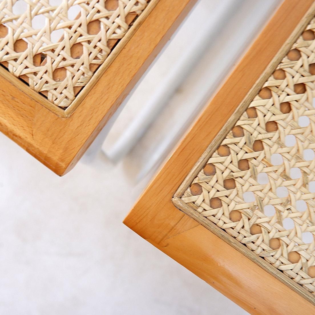 1640.0 Mid Century Modern Set Of 4 Italian Cane Chairs In The Style Of Marcel Breuer photo