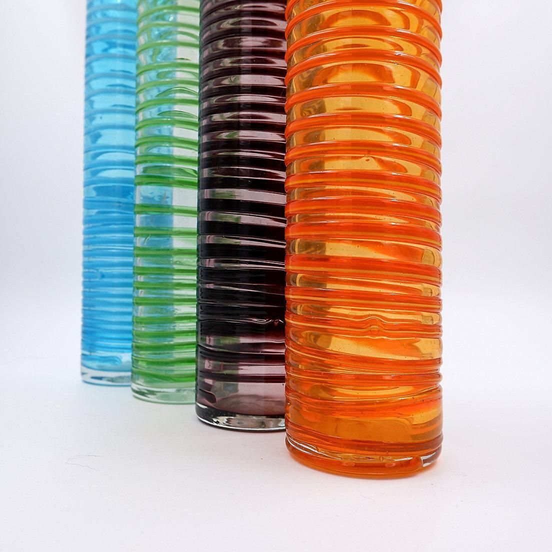 Set Of Four Mid Century Modern Murano Glass Spiral Vases, Italy photo 1374.0