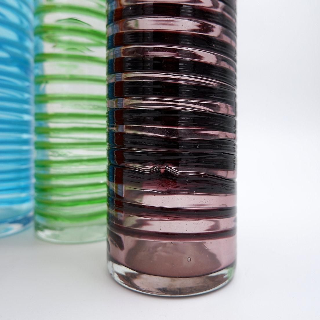 Set Of Four Mid Century Modern Murano Glass Spiral Vases, Italy photo buy