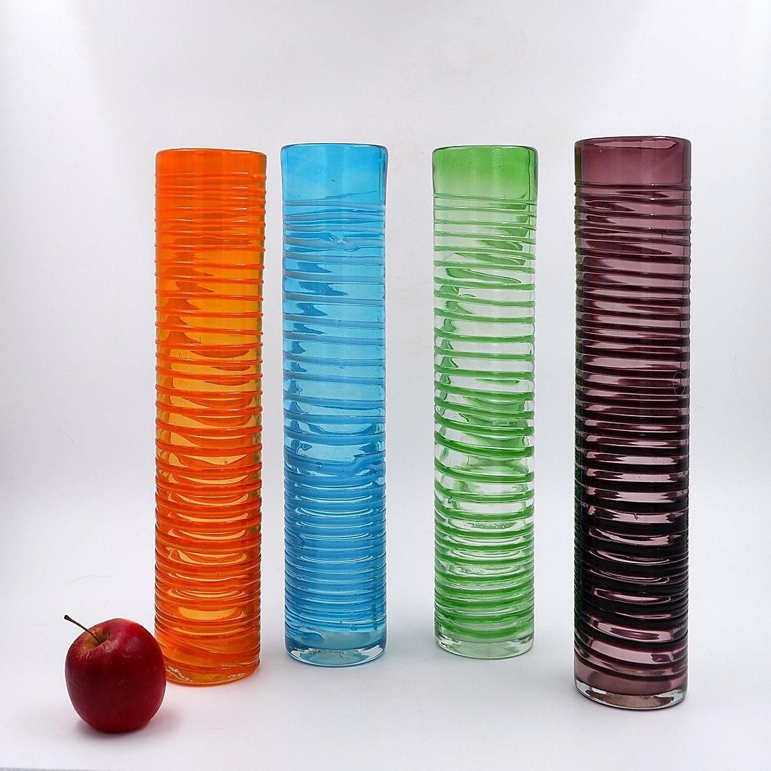photo vinterior Set Of Four Mid Century Modern Murano Glass Spiral Vases, Italy