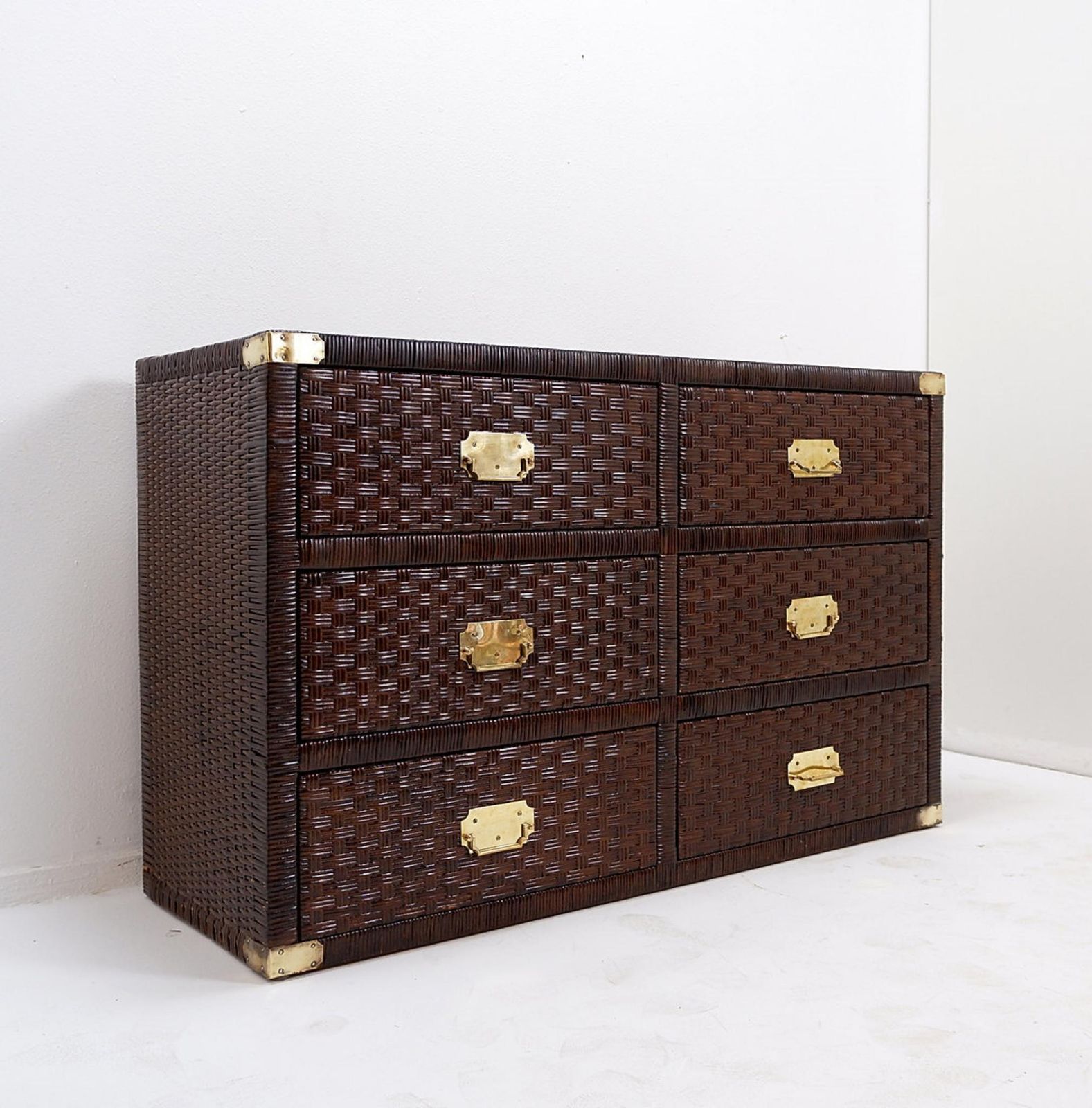 Vintage Coastal Woven Rattan Chest Of Drawers   20th photo vinterior