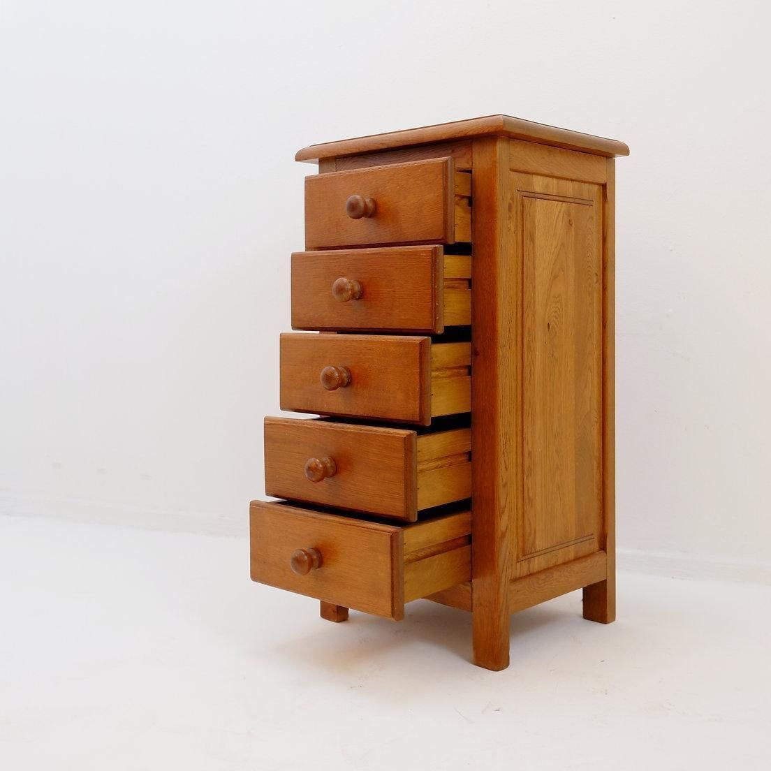 Solid Wood Campaign Chest Of Drawers, Vintage, 5 Drawers, 20th Century photo Furniture