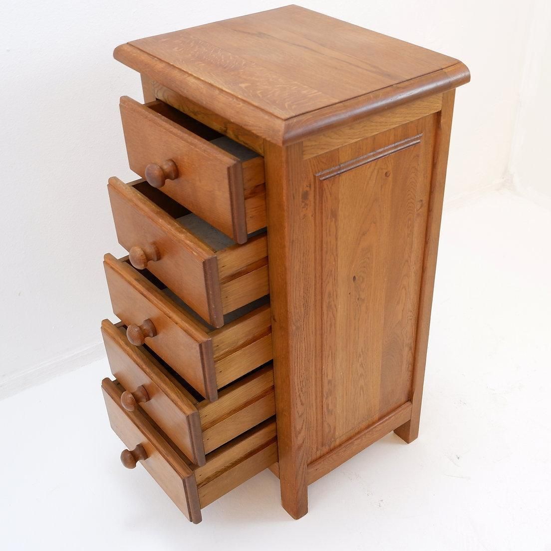 523.0 Solid Wood Campaign Chest Of Drawers, Vintage, 5 Drawers, 20th Century photo