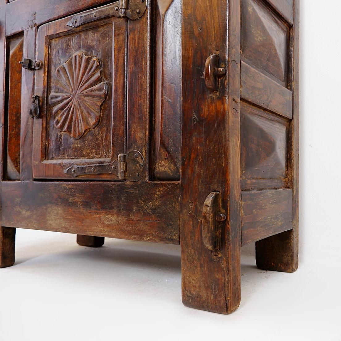 Spanish Rustic Buffet, Wood And Iron, 20th Century, 2 Drawers, Spain photo for sale