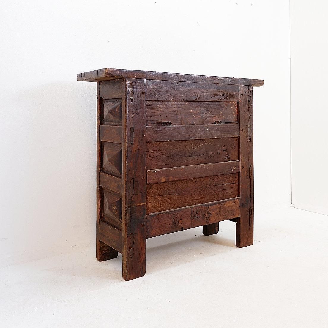 Spanish Rustic Buffet, Wood And Iron, 20th Century, 2 Drawers, Spain photo Furniture