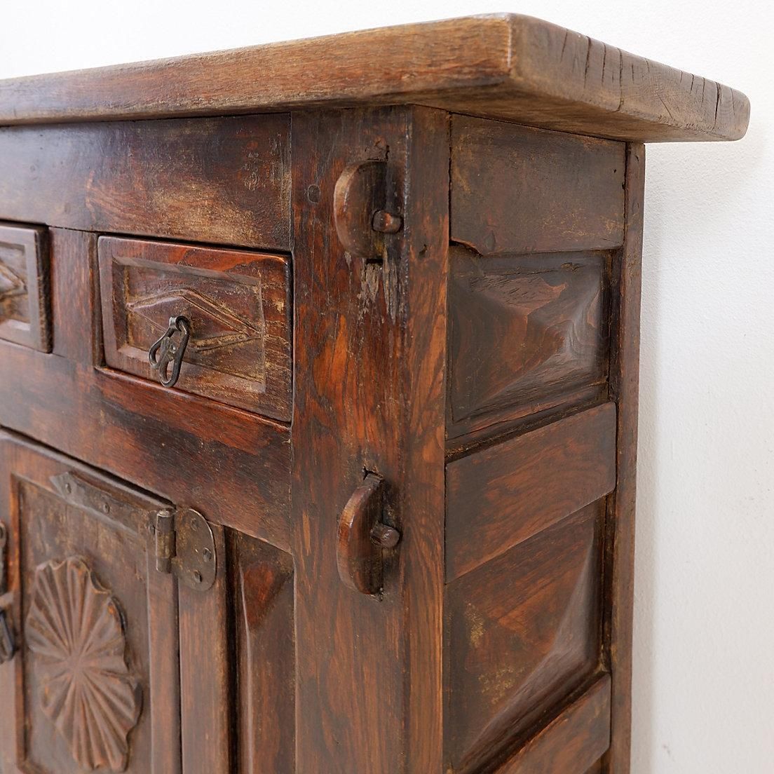 Spanish Rustic Buffet, Wood And Iron, 20th Century, 2 Drawers, Spain photo buy
