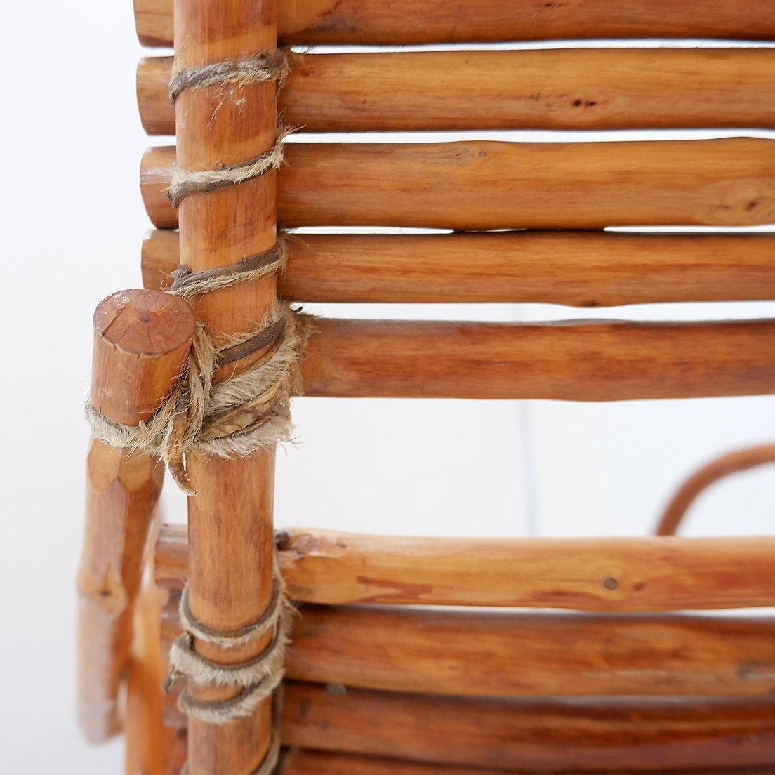 photo vintage Vintage Bamboo Armchair, Mid Century Modern Wabi Sabi Design