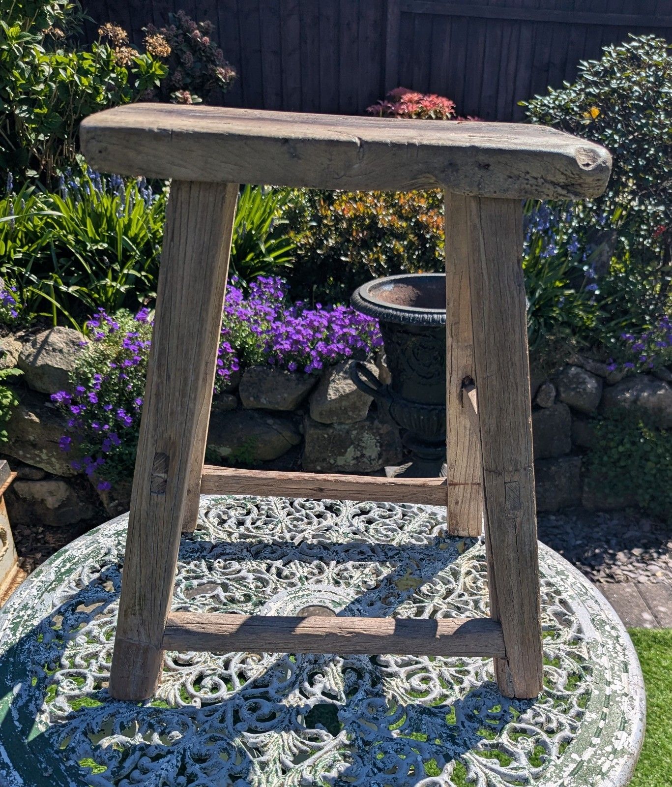 Table / tabouret vintage rustique en orme récupéré Wolf Alice, livraison disponible 0312 photo vintage