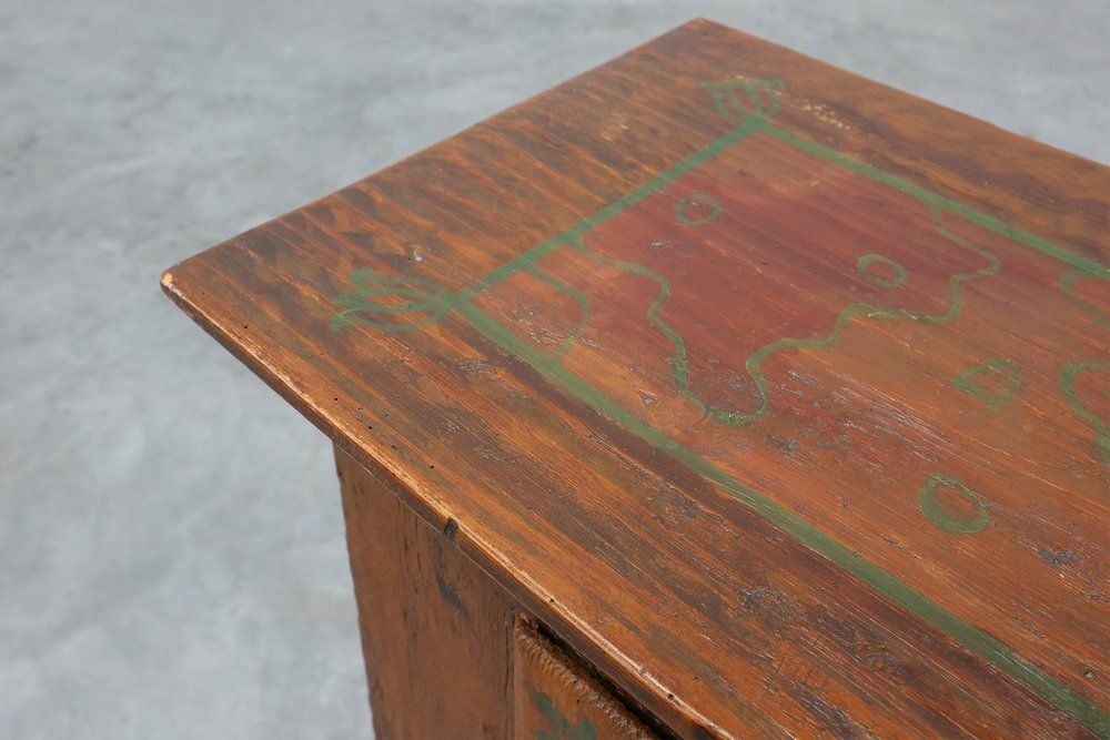 Furniture Small Antique 18th Century Oak Cabinet, France photo