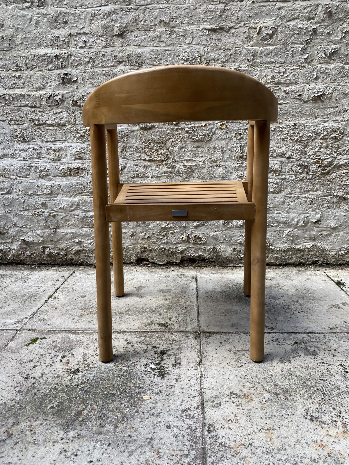 photo furniture 1 X Cox & Cox Wooden Deck Garden Patio Chair Curved Outdoor Dining Rrp £250
