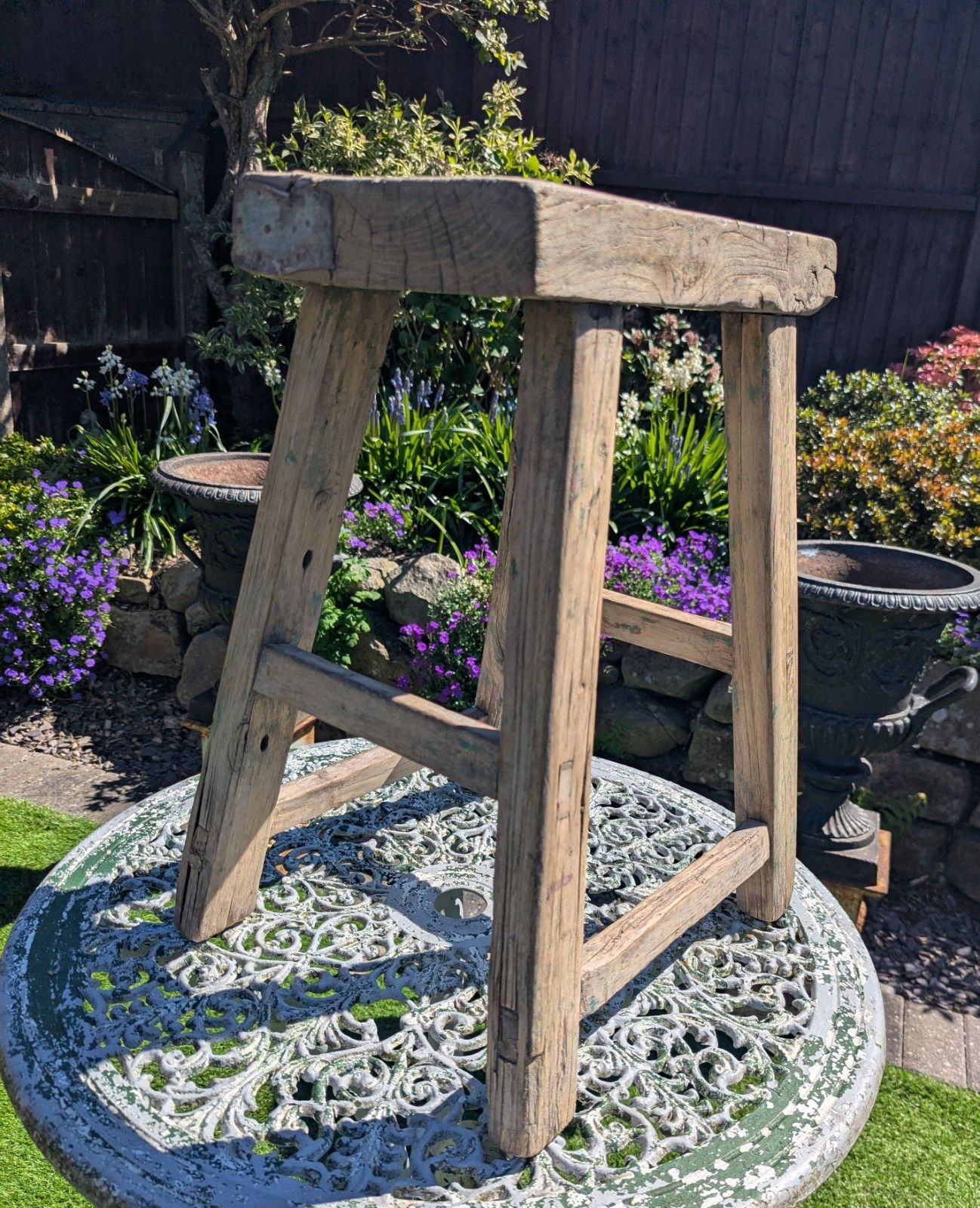 Table / tabouret vintage rustique en orme récupéré Ozzy Osbourne, livraison disponible 0315 photo buy
