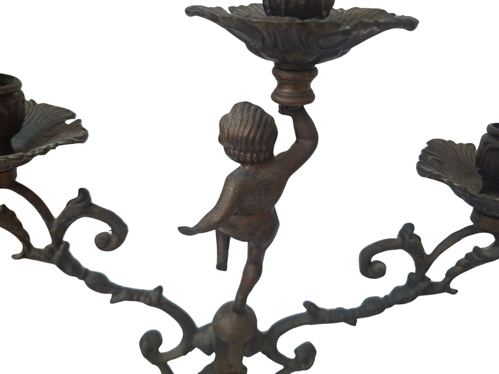 Coppia Di Candelabri Antichi In Bronzo Massiccio – Fine '800 – Stile Luigi XV photo for sale