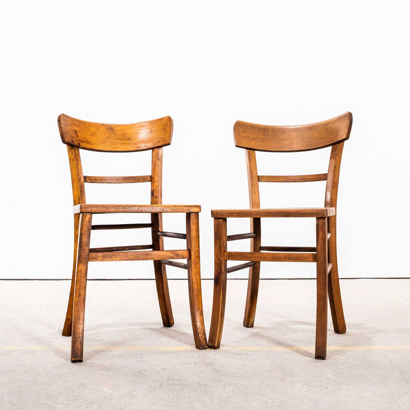 1950’s French Single Bar Back Farmhouse Dining Chairs – Set Of Four photo furniture
