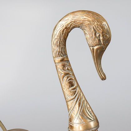 Mid Century Swan Magazine Rack By Maison Jansen photo for sale