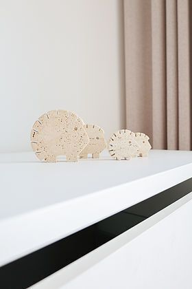 Ensemble de 4 sculptures de hérissons en travertin par Fratelli Mannelli, années 1970