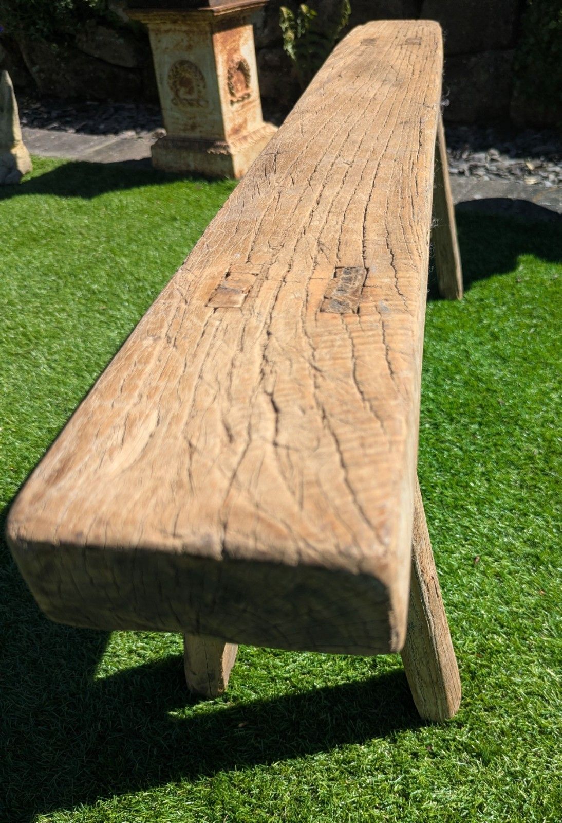 Table/banc vintage en orme récupéré rustique, livraison disponible 0319. photo vinterior