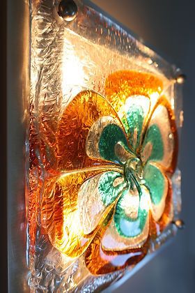 Vintage Mazzega Murano Glazen Wandlamp, Ca. Jaren 1970. photo furniture