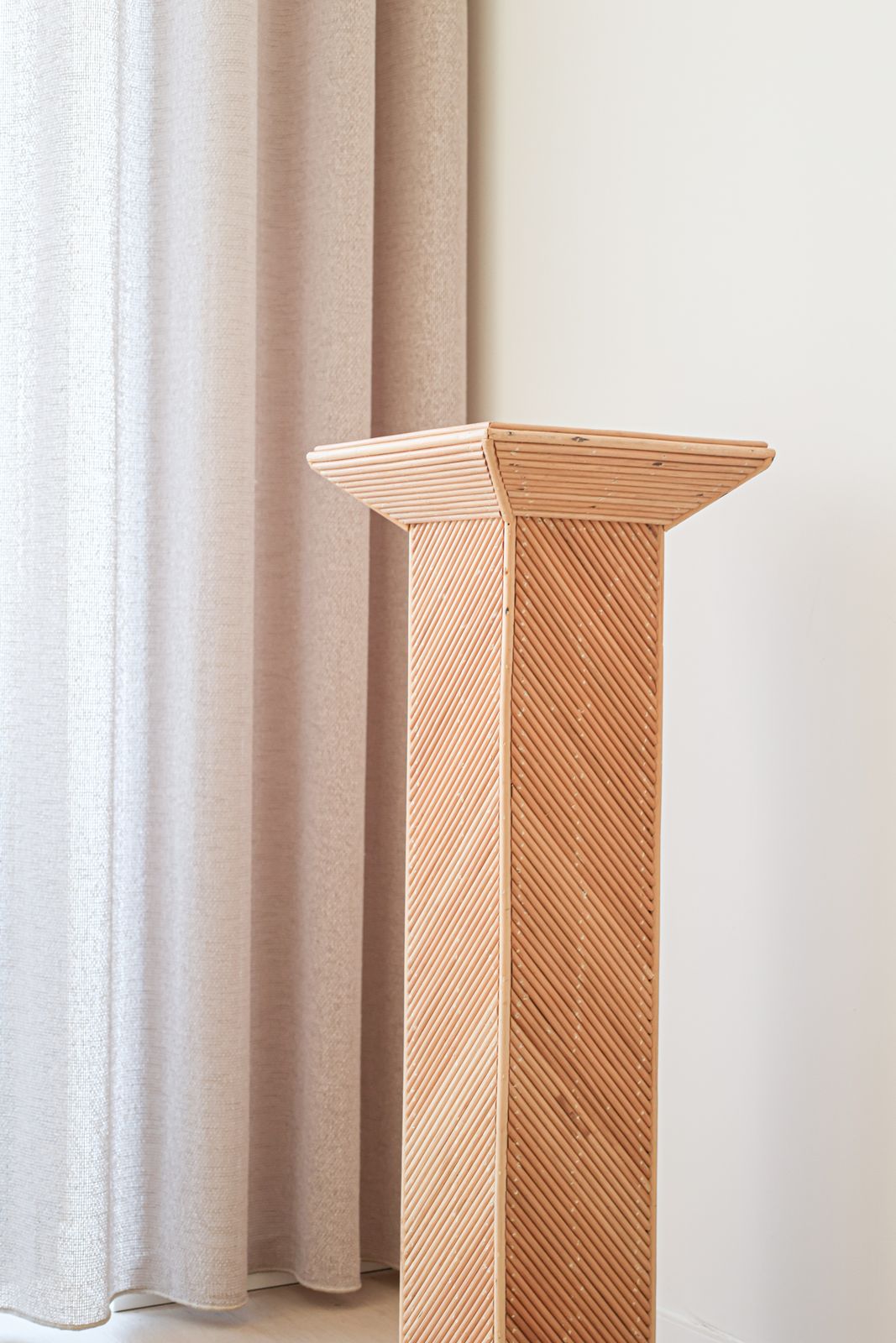 Vintage Rattan Pedestal, 1980s. photo for sale