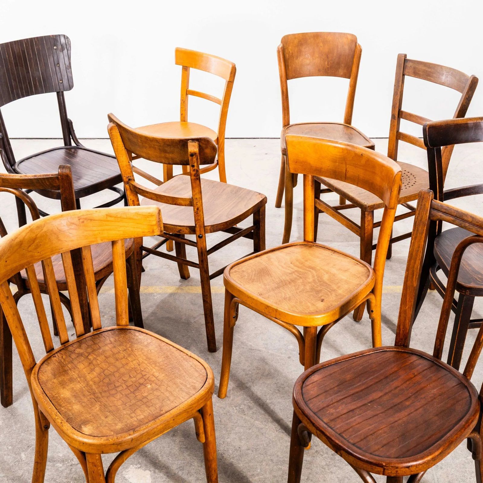 1950’s Harlequin Mixed Standard Pub Dining Chairs – Set Of Thirty photo vintage