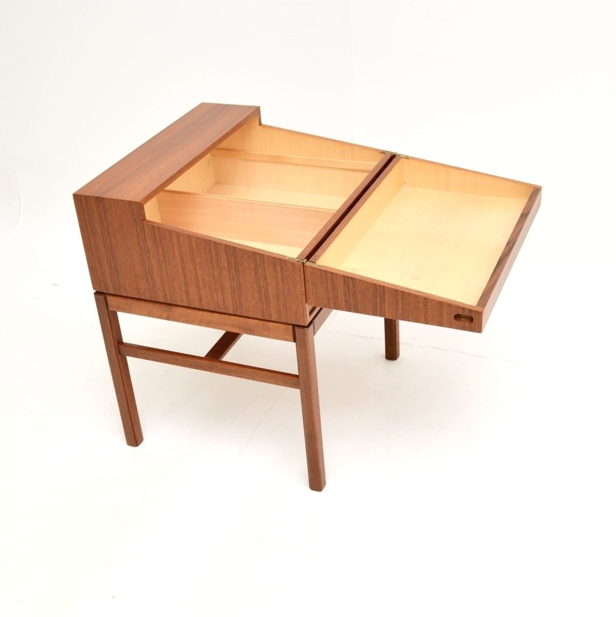 Swedish Vintage Teak Work Box / Side Table By Sven Engstrom And Gunnar Myrstrand photo for sale