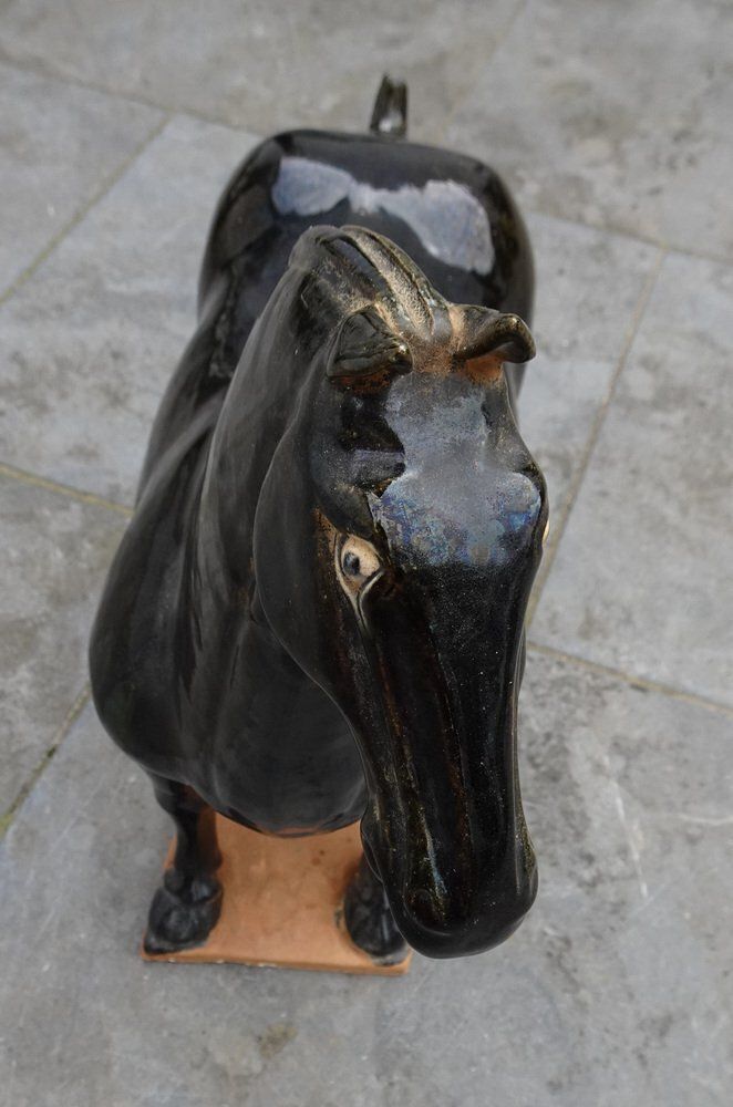 photo furniture Large Chinese Terracotta Ceramic Tang Horse, 1970s