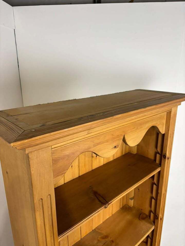 Modern Solid Pine Waxed Bookcase photo Furniture