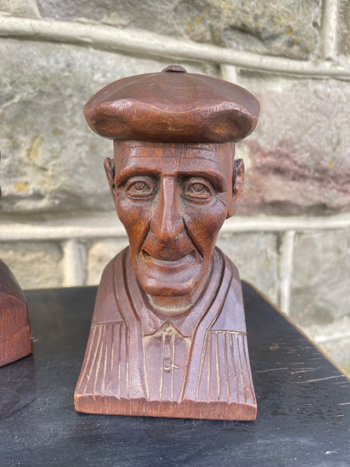 Pair Carved Book Ends By J Alberdi photo 95.0