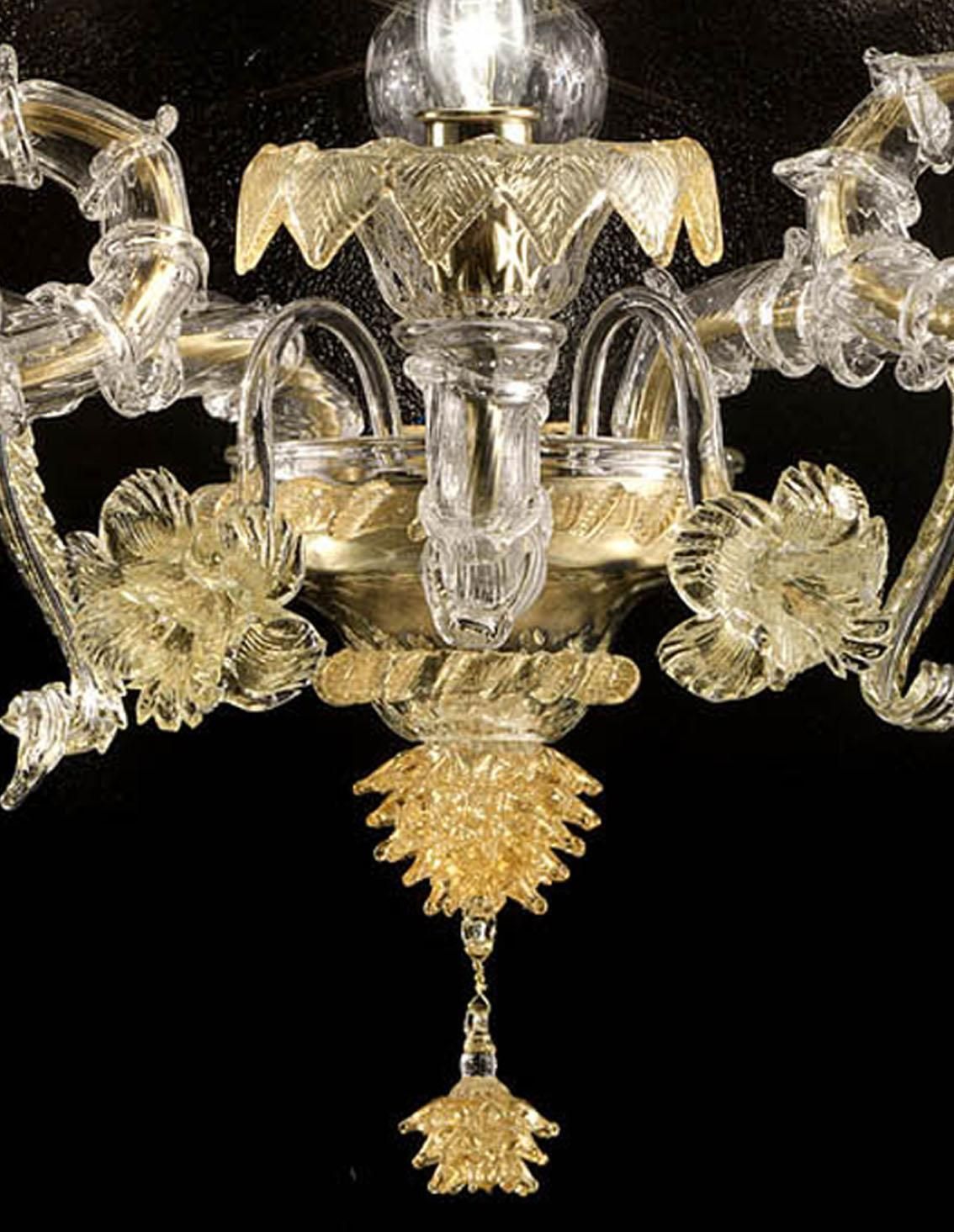 Imperial Luxury Italian "Ca' Rezzonico" With Gold Flowers And Leaves Murano Glass photo furniture