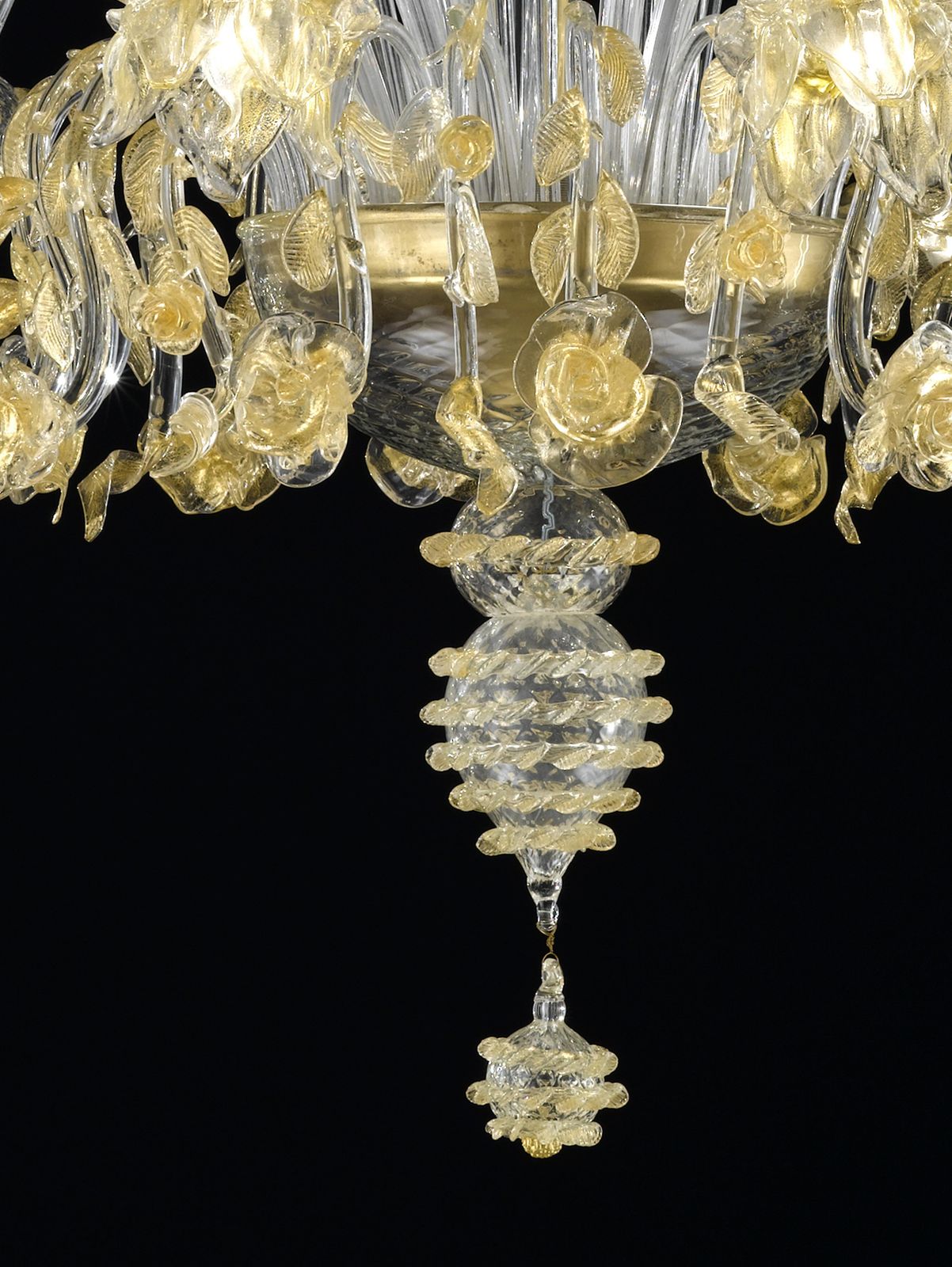 Huge Luxury Italian Chandelier With Flowers And Leaves Murano Glass photo for sale