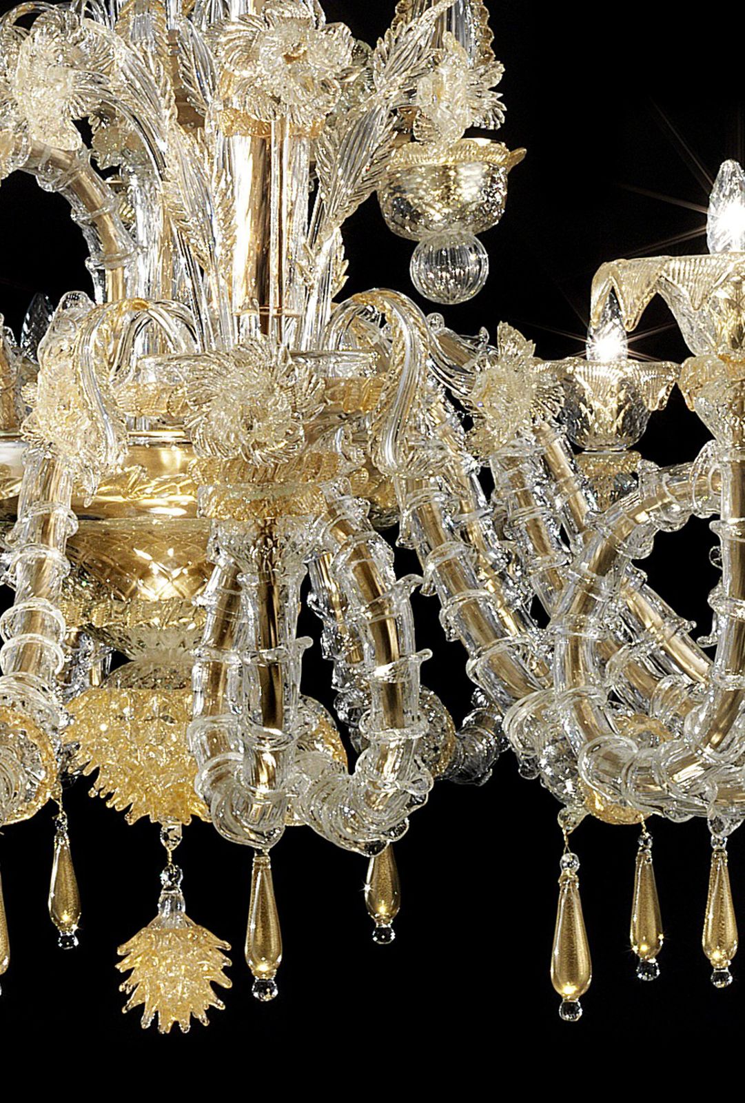Imperial Venetian "Cà Rezzonico" Gold Murano Glass Luxury Chandlier photo furniture
