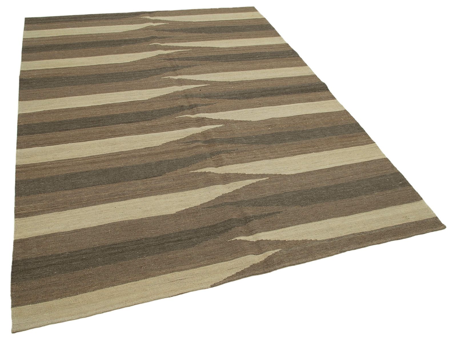 Tapis Kilim contemporain brun 6x8   30107 photo furniture