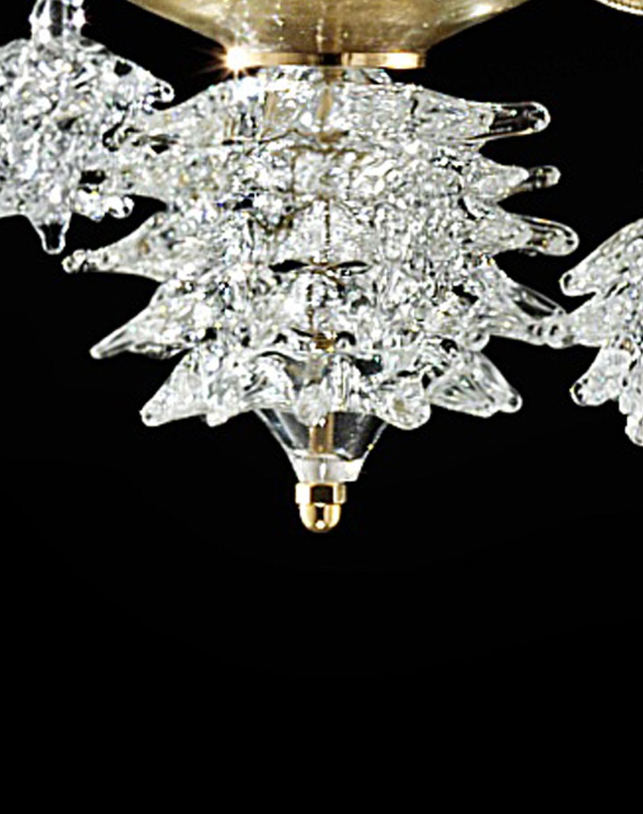 Contemporary Modern "Rostrato" Gold Murano Glass Chandelier photo furniture