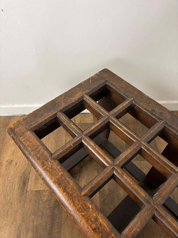 Furniture Edwardian Oak Luggage Stand photo