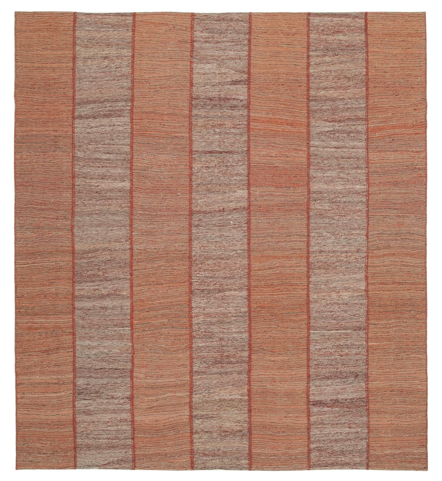 Tapis Kilim contemporain rouge, 8x9