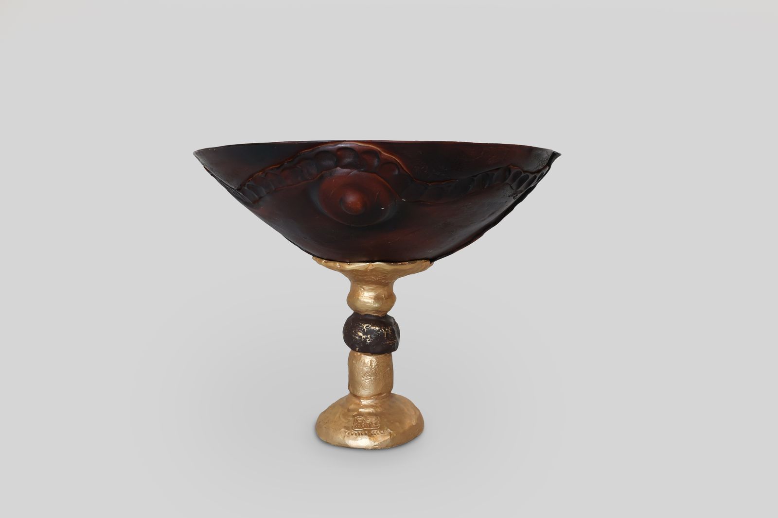 Coupe à fruits Pierre Casenove en bronze, pour Fondica, France, années 1990