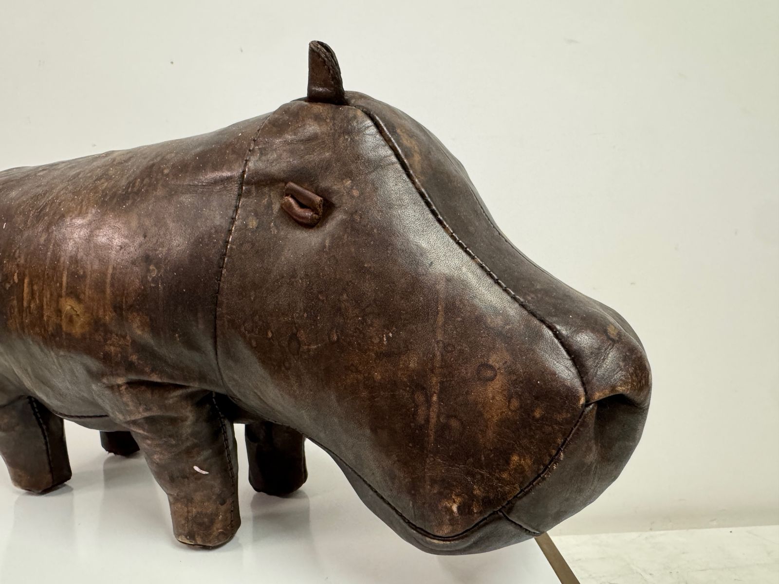 Vintage Leather Hippo By Dimitri Omersa For Liberty And Abercrombie And Fitch photo for sale