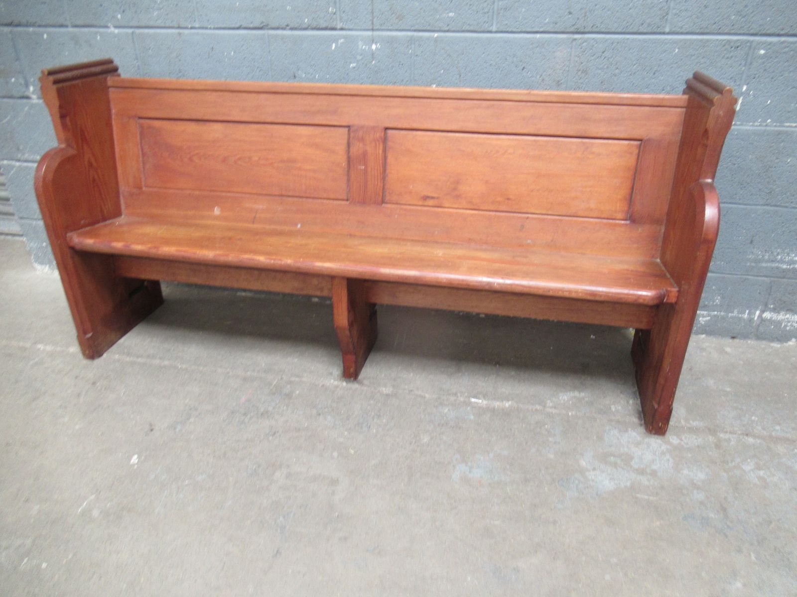 A   Victorian    1880s   Pitch Pine Pew Bench Seat photo furniture