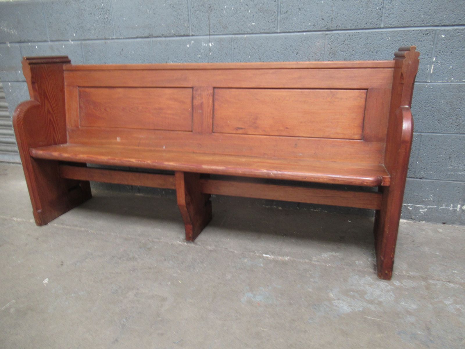 A   Victorian    1880s   Pitch Pine Pew Bench Seat photo for sale