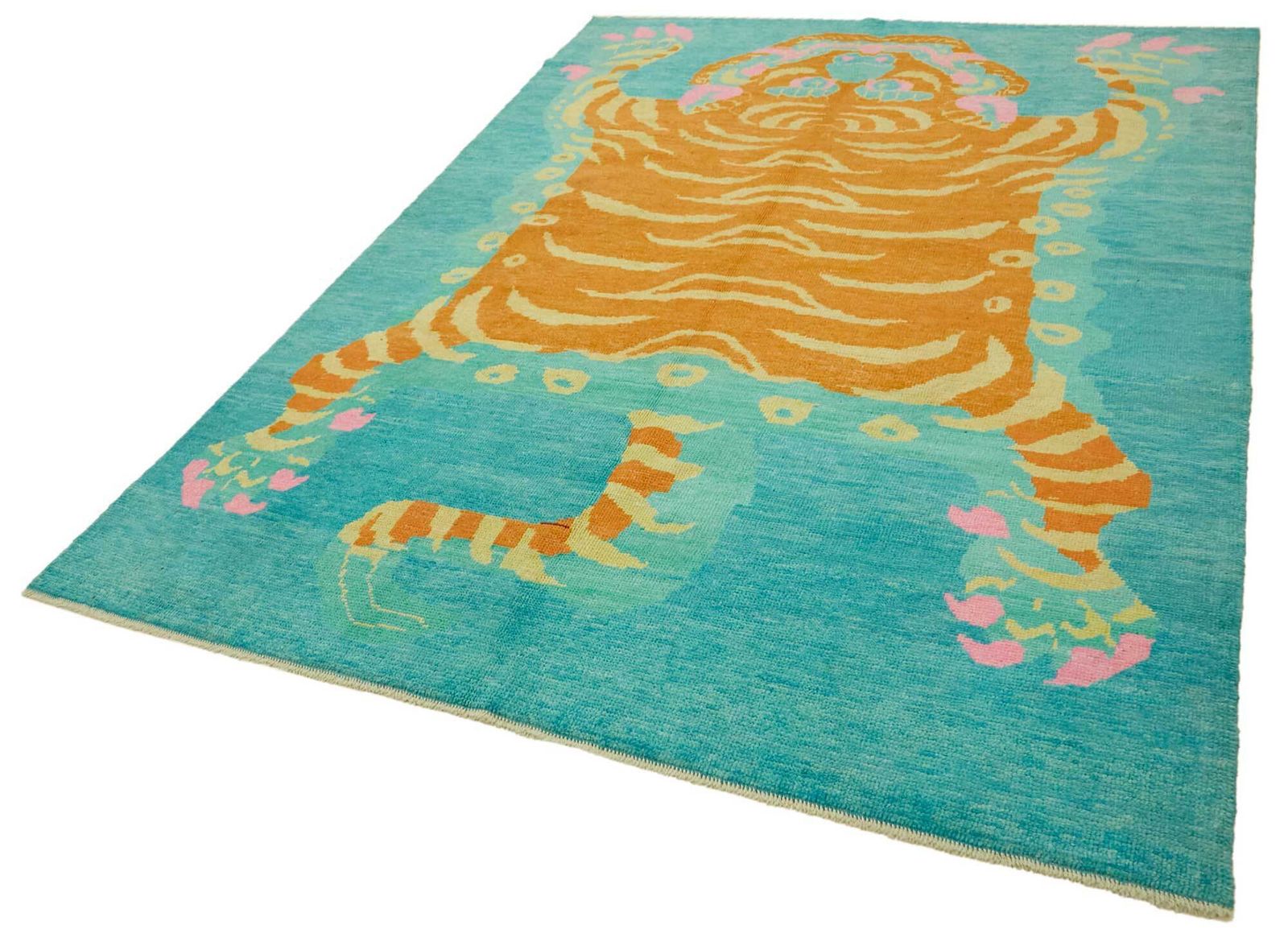 Tapis Oushak Tiger noué à la main, 7x10 photo for sale