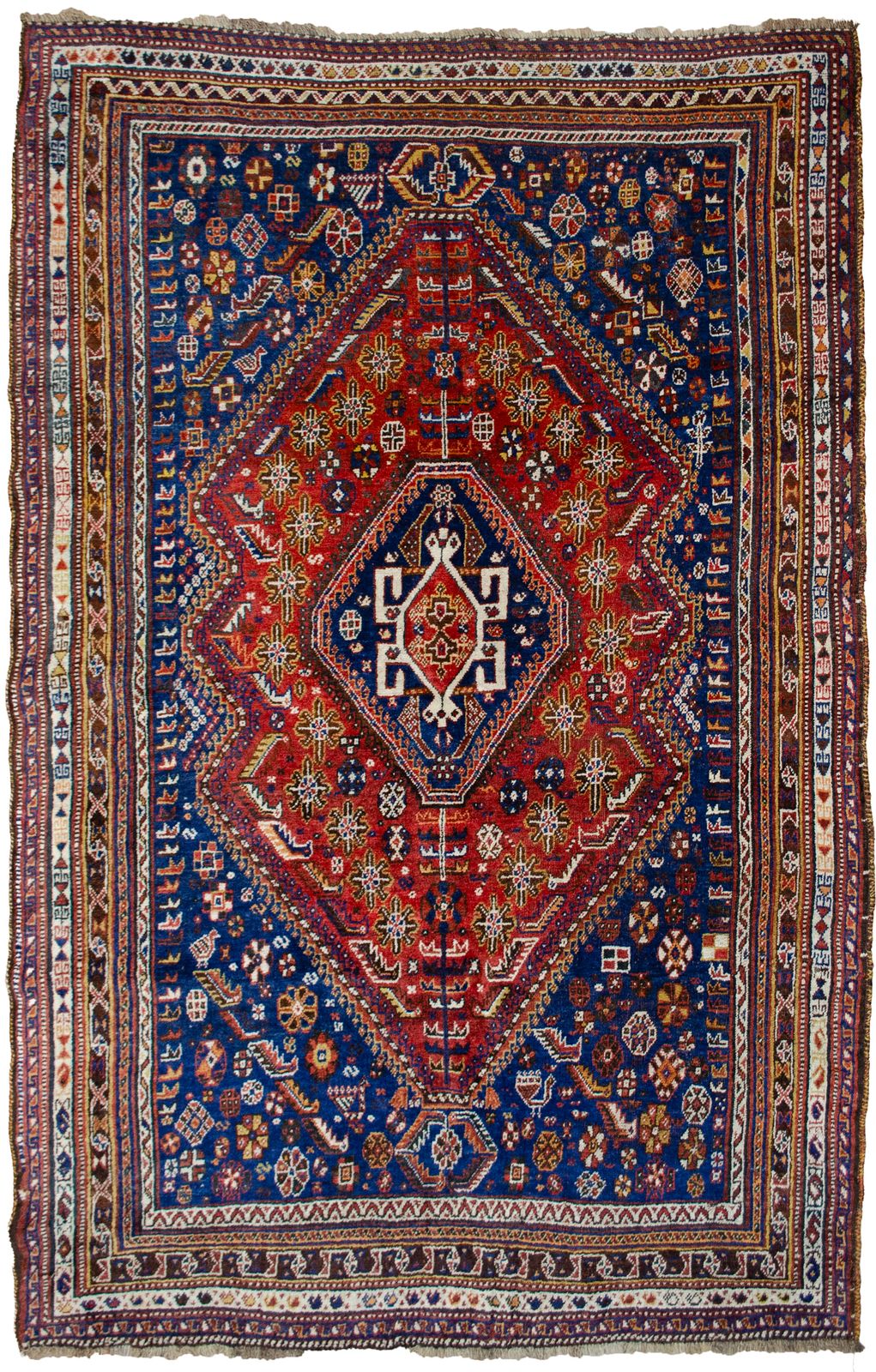 Antique Qashqai Rug 214x152cm, 1920s